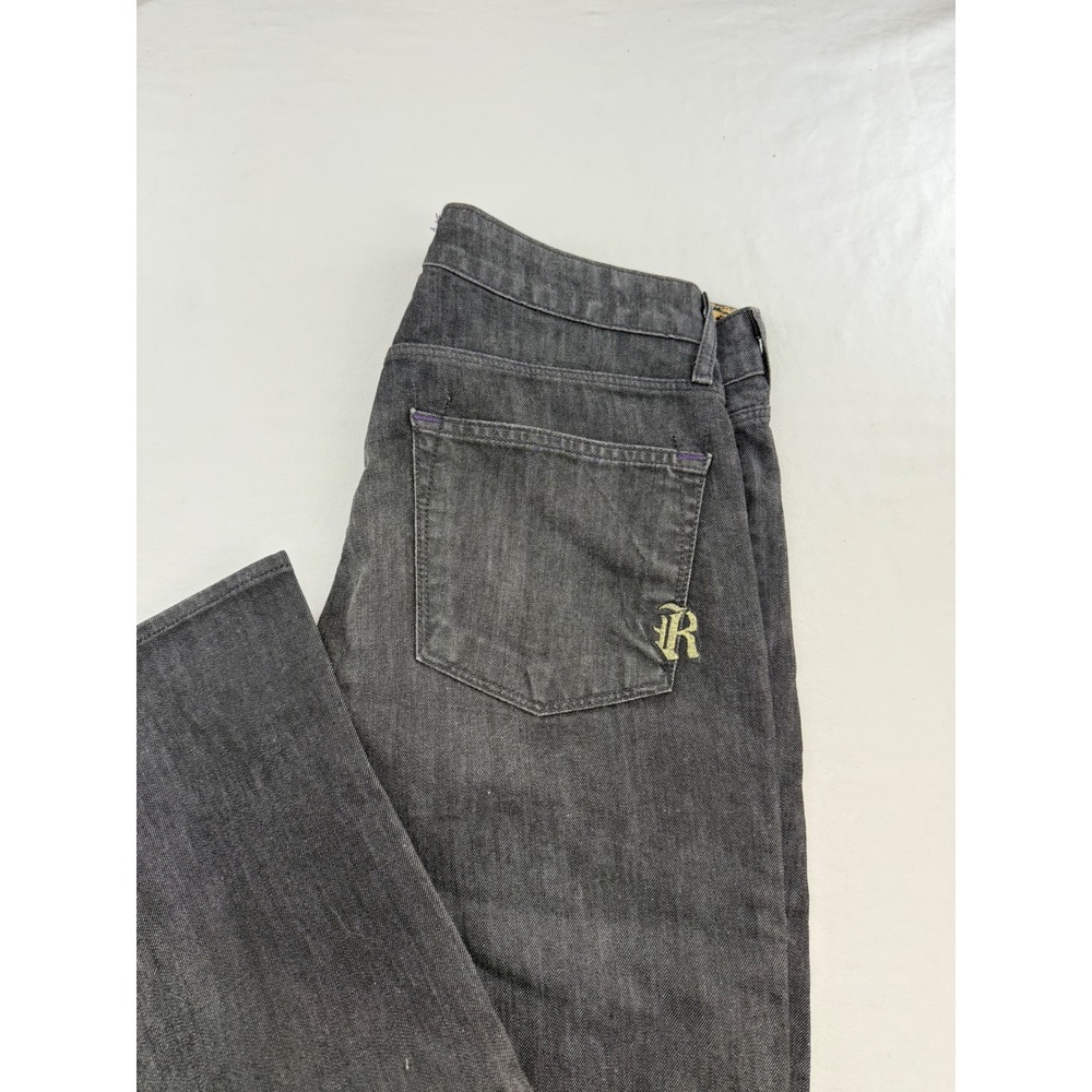 Rich & Skinny Blackie Coated Jeans Womens 27 Faded Black Straight Leg 90-5014